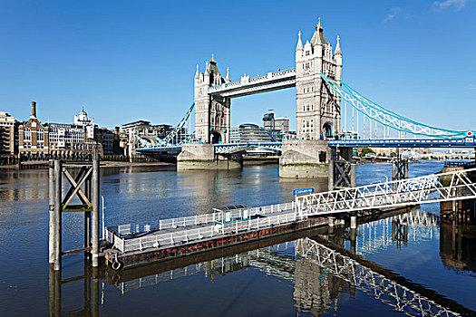 风景,码头,塔桥,市政厅,伦敦,英格兰,英国,欧洲
