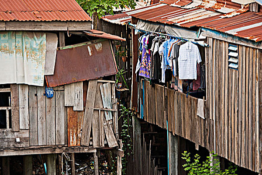 住房,贫民窟,金边,柬埔寨