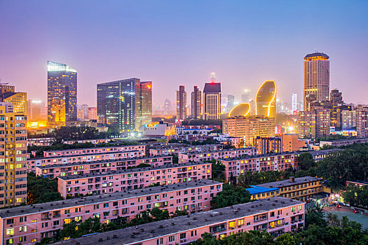中国北京城市建筑夜景风光