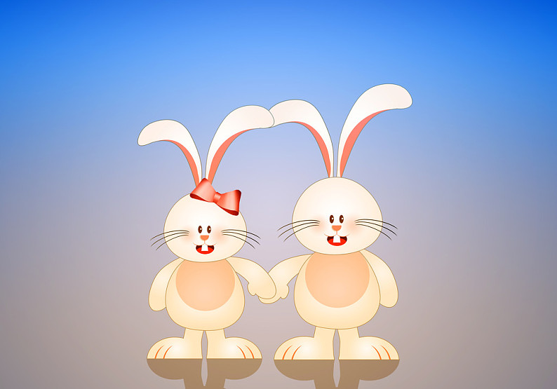 两只兔子漫画图片图片