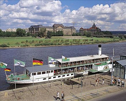 船,游客,德累斯顿,萨克森,德国,欧洲