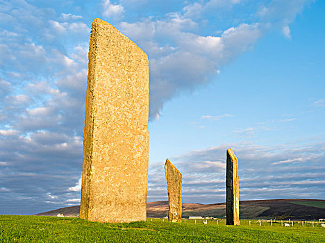 立石,世界遗产,奥克尼群岛,苏格兰,大幅,尺寸