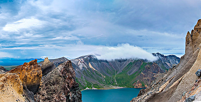 长白山天池火山口自然景观