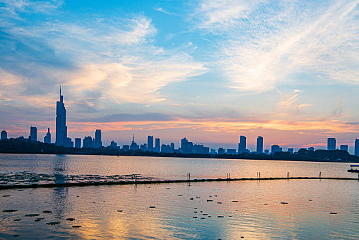 南京玄武湖2020夏的落日