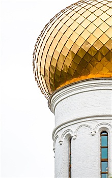 金色,洋葱圆顶,老,俄罗斯,教堂