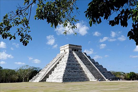 卡斯蒂略金字塔,库库尔坎金字塔,奇琴伊察,尤卡坦半岛,墨西哥,中美洲