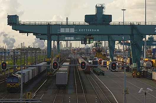货车,货箱,港口,鹿特丹,荷兰南部,荷兰