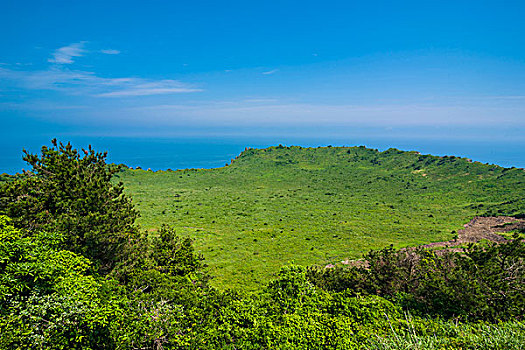 日出,顶峰,世界遗产,岛屿,济州岛,韩国