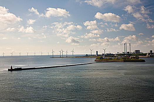 风轮机,海岸,哥本哈根,丹麦