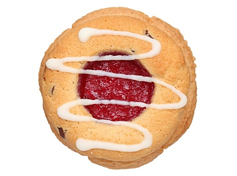 圆,形状,草莓,饼干,特写