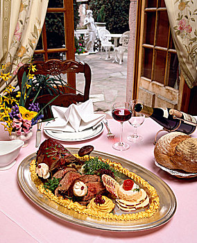 烤牛肉,桌子,阿尔萨斯,法国