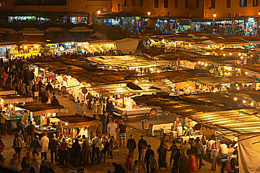 世界遗产,夜晚,玛拉喀什,摩洛哥,非洲