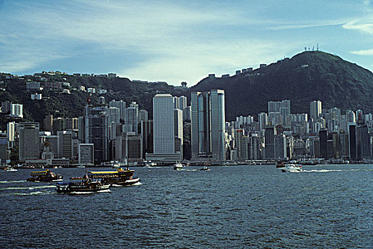 香港,港口,太平山,背景