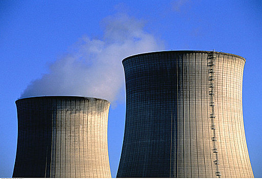 冷却塔,原子能,中心,核能,卢瓦尔河谷,法国