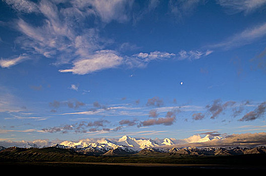 美国,阿拉斯加,德纳里峰国家公园,旺湖,区域,山