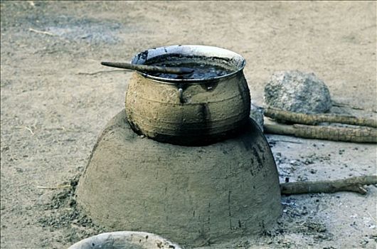 马里,烘制,粘土,炉子