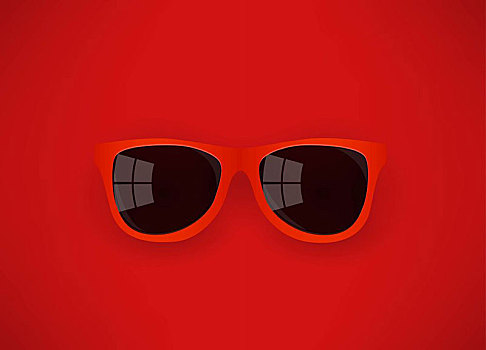 红色,墨镜,红色背景