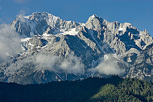 积雪,顶峰,玉龙雪山,丽江,云南,中国