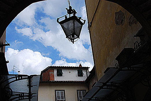 街道,灯笼,卢卡,托斯卡纳,意大利