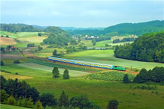 风景,列车,山