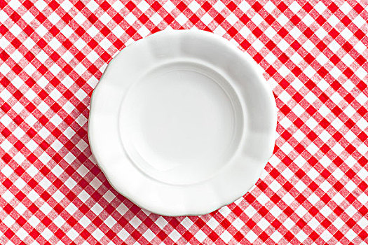 白色,老,盘子,方格,餐巾