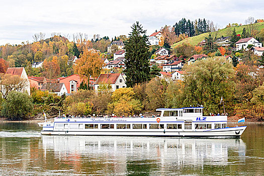 河船,因河,帕绍,德国