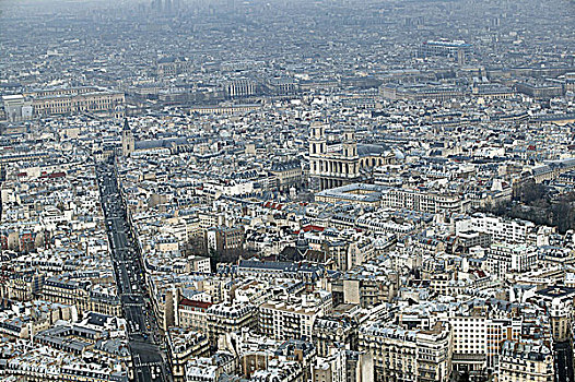 鸟瞰法国巴黎