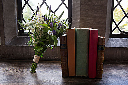 花束,蓝色,白色,婚礼,花,书本
