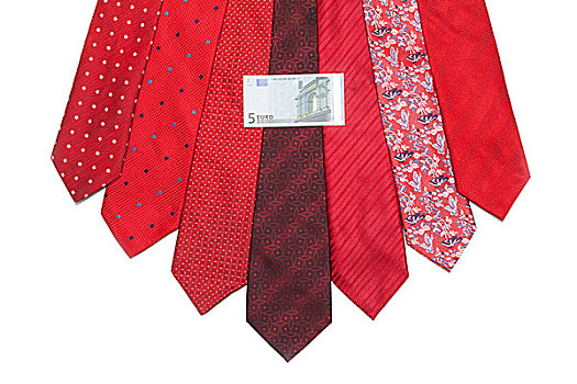 五个,欧元,红色,领带
