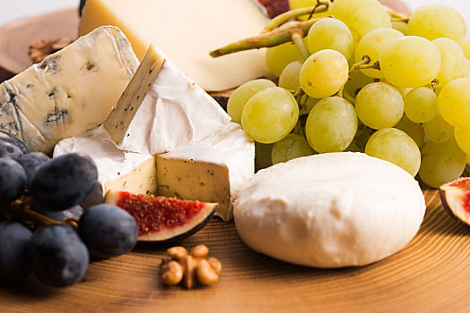 种类,奶酪,水果,葡萄