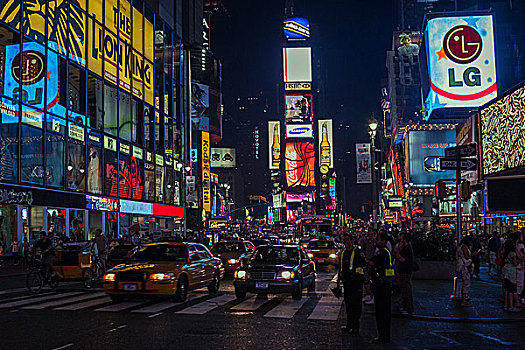 光亮,广告,夜晚,时代广场,曼哈顿中城,纽约,美国