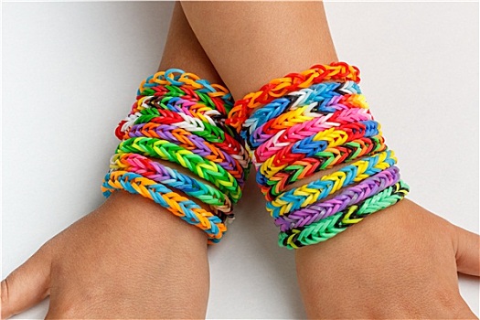 彩虹色,织布机,带