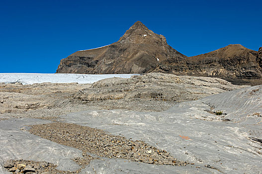 展示,基岩,冰河,仰视,山,伯尔尼阿尔卑斯山,瓦莱州,瑞士,欧洲
