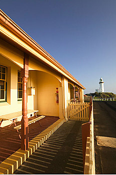 灯塔,房子,岬角,拜伦湾,新南威尔士