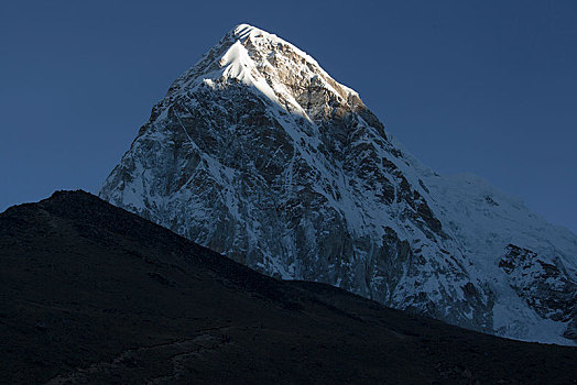 山,正面,背影,日出,萨加玛塔,尼泊尔,亚洲