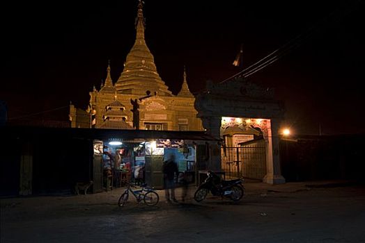 缅甸,卡劳,夜晚