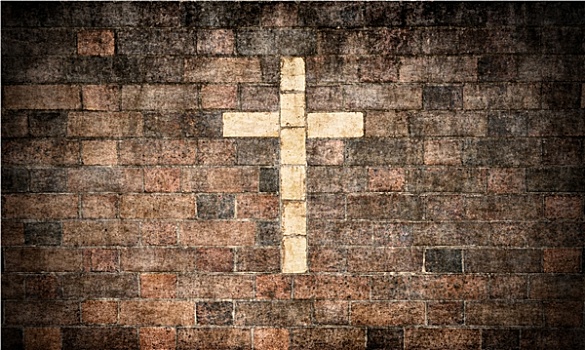 基督教,十字架,砖墙