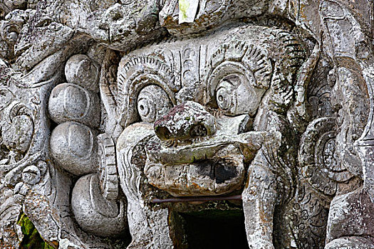 洞穴,入口,庙宇,大象,巴厘岛,印度尼西亚,亚洲