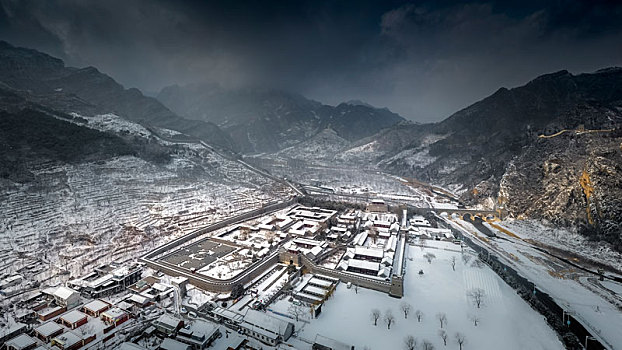 天津蓟县黄崖关长城雪景