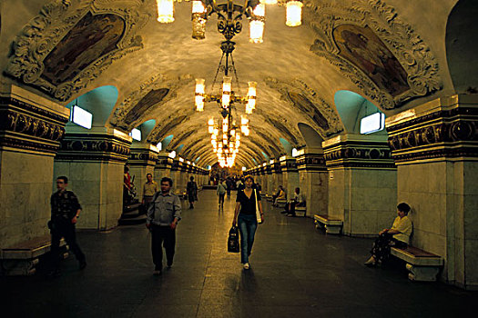 俄罗斯,莫斯科,地铁站