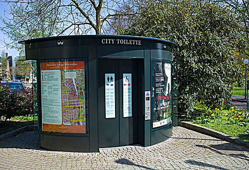 公厕,威斯巴登,黑森州,德国,欧洲