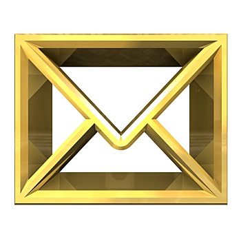 信封,电子邮件,象征,金色