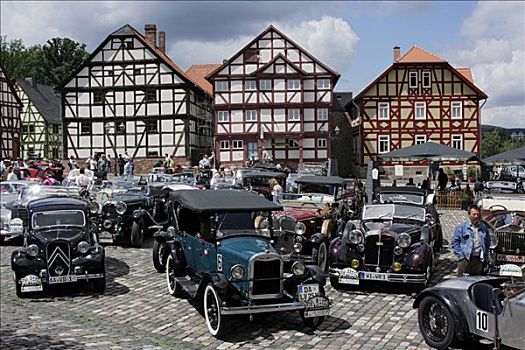 许多,老爷车,市场,黑森公园,威斯巴登,2007年,黑森州,德国