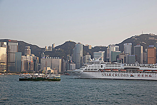 游船,星,渡轮,维多利亚港,香港