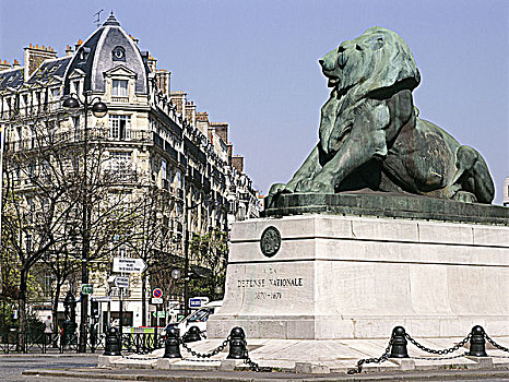 巴黎,地点,雕塑,狮子