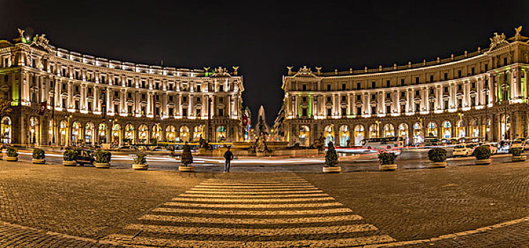 夜景,广场,1898年,罗马,拉齐奥,意大利,欧洲