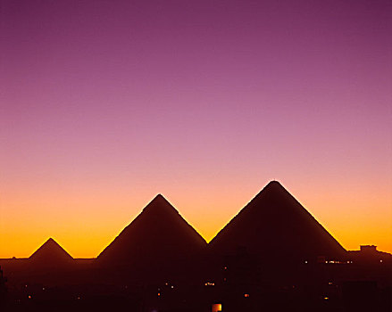 吉萨金字塔,日落,开罗,埃及