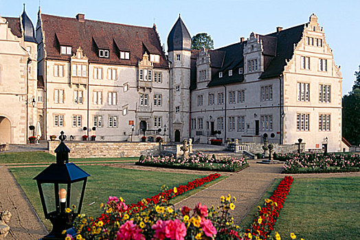 城堡,花园,正面,德国