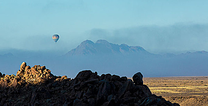 非洲,纳米比亚,纳米比诺克陆夫国家公园,热气球,上方,沙漠,画廊