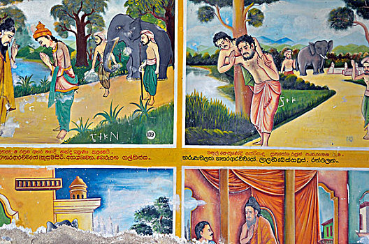 佛教,墙壁,宗教,指示,庙宇,斯里兰卡,亚洲